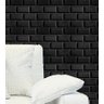 Kit 40 Placas PVC 3d Revestimento De Parede Tijolinho Preto Decorativo 25 cm - 1