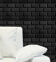 Ver imagem 1 de Kit 40 Placas PVC 3d Revestimento De Parede Tijolinho Preto Decorativo 25 cm