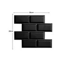 Ver imagem 2 de Kit 40 Placas PVC 3d Revestimento De Parede Tijolinho Preto Decorativo 25 cm
