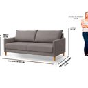 Ver imagem 3 de Sofá Fixo 2 Lugares para Sala Living 198cm Capadocia Cinza Escuro