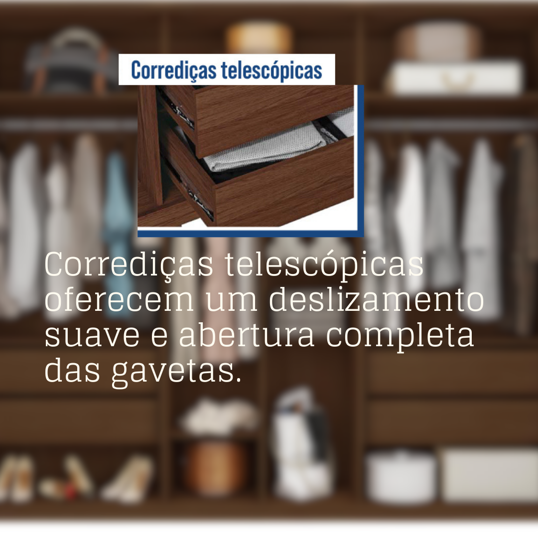 Guarda Roupa 6 Portas 4 Gavetas Suburban Ripado Espresso Móveis - 9