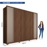 Guarda Roupa 6 Portas 4 Gavetas Suburban Ripado Espresso Móveis - 4
