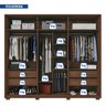 Guarda Roupa 6 Portas 4 Gavetas Suburban Ripado Espresso Móveis - 6