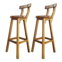 Ver imagem 1 de Kit 2 Banqueta Alta de Madeira com Encosto Girafa - Jequitibá