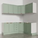 Ver mais imagens de Cozinha Modulada 6 Peças sem Tampo 3 Aéreos e 3 Balcões Arizona CabeCasa MadeiraOriginals