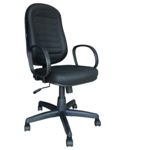 Kit de Cadeiras Presidente Baixa Costurada Giratória Braço Corsa + Cadeira Executiva Costurada Fixa - 1