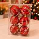 Ver imagem 5 de Bola Vermelha Decoração Árvore Natal Enfeite 6cm Kit 24PÇS