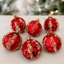 Ver imagem 3 de Bola Vermelha Decoração Árvore Natal Enfeite 6cm Kit 24PÇS