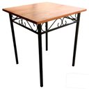 Ver imagem 3 de Mesa de Jantar Artesanal Ferro e Madeira 4 Lugares Quadrada Tamanho 80x80cm