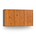 Ver imagem 5 de Armário Aéreo 120cm 3 Portas Madeira Maciça/MDF Island Preto/Garapa