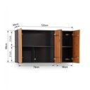 Ver imagem 4 de Armário Aéreo 120cm 3 Portas Madeira Maciça/MDF Island Preto/Garapa