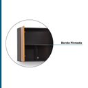 Ver imagem 6 de Armário Aéreo 120cm 3 Portas Madeira Maciça/MDF Island Preto/Garapa