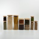 Ver imagem 4 de Kit pote hermético vidro quadrado tampa bambu 11 peças Oikos