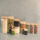 Ver imagem 5 de Kit pote hermético vidro quadrado tampa bambu 11 peças Oikos