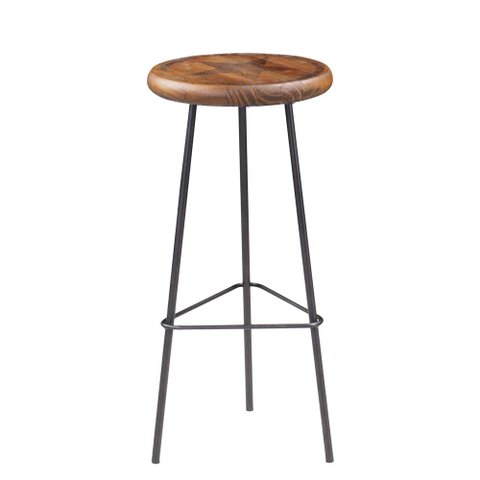 Banqueta Alta Tampa com Impressão Rustic Brown Base Grafite 75cm - 40712