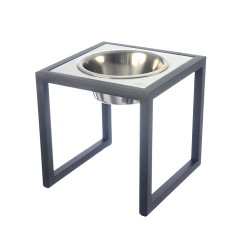 Comedouro Elevado Individual Cão Porte M Preto