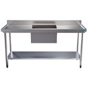 Ver imagem 1 de Mesa Pia Aço Inox Uma Cuba 50x40x25 Centro e Prateleira 150x60x90