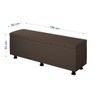 Baú Sapateira Estofada Casal Queen Size 160 Cm Venus Corino Skybox Marrom - 2