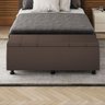 Baú Sapateira Estofada Casal Queen Size 160 Cm Venus Corino Skybox Marrom - 4