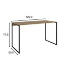 Ver imagem 3 de Escrivaninha Mesa Escritório Cassiane 120cm Industrial Preto Fosco e Elmo Marrom