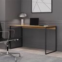 Ver imagem 1 de Escrivaninha Mesa Escritório Cassiane 120cm Industrial Preto Fosco e Elmo Marrom