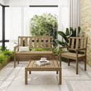 Ver imagem 1 de Conjunto para Jardim de Madeira 100% Eucalipto 3 Peças Envelhecida Vegas Marrom/Cera