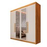 Guarda Roupa 4 Portas Aurora com Espelho Peroba Off White - Móveis Europa - 2