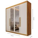 Ver imagem 4 de Guarda Roupa 4 Portas Aurora com Espelho Peroba Off White - Móveis Europa