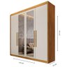 Guarda Roupa 4 Portas Aurora com Espelho Peroba Off White - Móveis Europa - 4