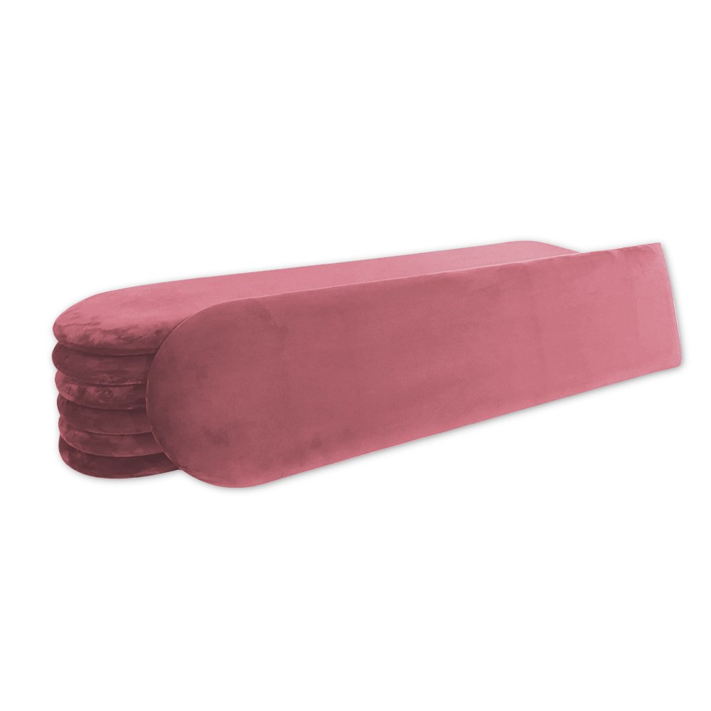 Cabeceira Nuvem Rosa Modular Estofada Para Cama Box Casal - 7 módulos - 2