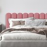 Cabeceira Nuvem Rosa Modular Estofada Para Cama Box Casal - 7 módulos - 1