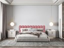 Ver imagem 4 de Cabeceira Nuvem Rosa Modular Estofada Para Cama Box Casal - 7 módulos