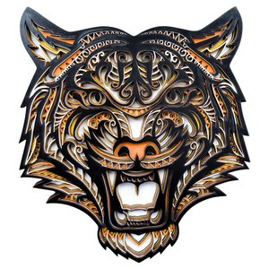 Quadro Tigre, Quadro Decorativo, Quadro Alto Relevo 3d, 30cm