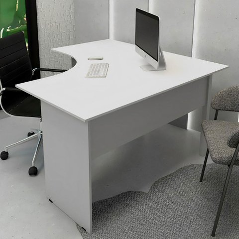 Mesa Escrivaninha em L 135cm X 60cm Pés Painel F5 Office