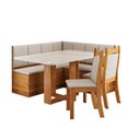 Ver imagem 2 de Conjunto Canto Alemão Baú com Mesa Retangular e 2 Cadeiras Ohio Mel e Bege