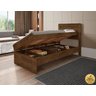 Cama Solteiro Reforçada com Baú Interno Larissa Mdf/mdp Malbec - 1