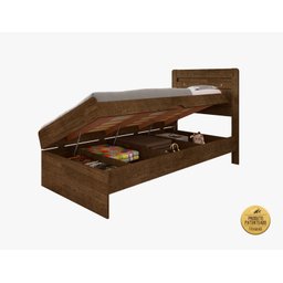 Cama Solteiro Reforçada com Baú Interno Larissa Mdf/mdp Malbec - 5