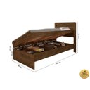 Ver imagem 2 de Cama Solteiro Reforçada com Baú Interno Larissa Mdf/mdp Malbec
