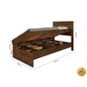 Cama Solteiro Reforçada com Baú Interno Larissa Mdf/mdp Malbec - 2