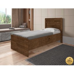 Cama Solteiro Reforçada com Baú Interno Larissa Mdf/mdp Malbec - 3
