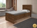 Ver imagem 3 de Cama Solteiro Reforçada com Baú Interno Larissa Mdf/mdp Malbec