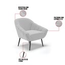 Ver imagem 6 de Kit 01 Namoradeira 02 Lugares e 02 Poltronas Giovana Suede Pés Palito De Ferro - D’Rossi - Cinza