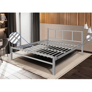 Cama de Casal 1,40 Int. de Tubolar/aço Alojamentos.:cama Casal/cinza