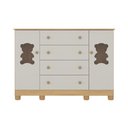 Ver imagem 7 de Cômoda Infantil 125cm 2 Portas com Vidro e 4 Gavetas Fofura Multimóveis Mp4485 Madeirado/off White