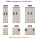 Ver imagem 6 de Cômoda Infantil 125cm 2 Portas com Vidro e 4 Gavetas Fofura Multimóveis Mp4485 Madeirado/off White