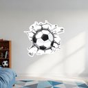 Ver imagem 2 de Adesivo Parede Bola Futebol Efeito 3d Quebrando Parede