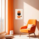 Ver imagem 1 de Quadro Bauhaus Laranja e Preto - Xícara Café 33x24cm - com Vidro:moldura Preta
