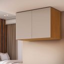 Ver imagem 1 de Armário Aéreo Organizador Multiuso MDF 02 Portas Altezza Belmax:Freijó/Off White