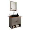 Ver imagem 1 de Gabinete Arm Banheiro Deli 2 Portas com Cuba Oxford Preta