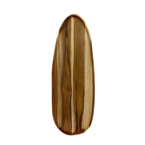 Tábua Flora Orgânica 2 para Servir e Frios com Rebaixo - Madeira de Teca 2x36x25cm